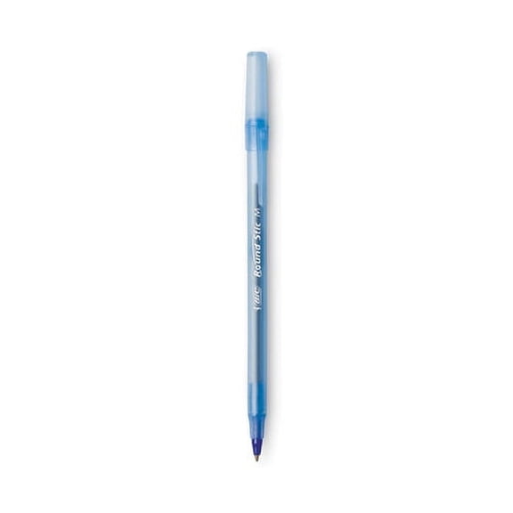 Round Stic Xtra Life Ballpoint Pen, Stick, Medium 1 Mm, Blue Ink, Translucent Blue Barrel, Dozen | Bundle of 10 Dozen
