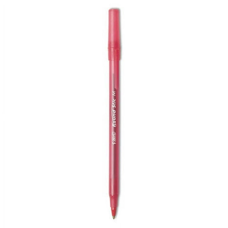 Round Stic Xtra Life Ballpoint Pen, Stick, Medium 1 mm, Red Ink, Translucent Red Barrel, Dozen Round Stic Xtra Life Ballpoint Pen, Stick, Medium 1 mm, Red Ink, Translucent Red Barrel, Dozen