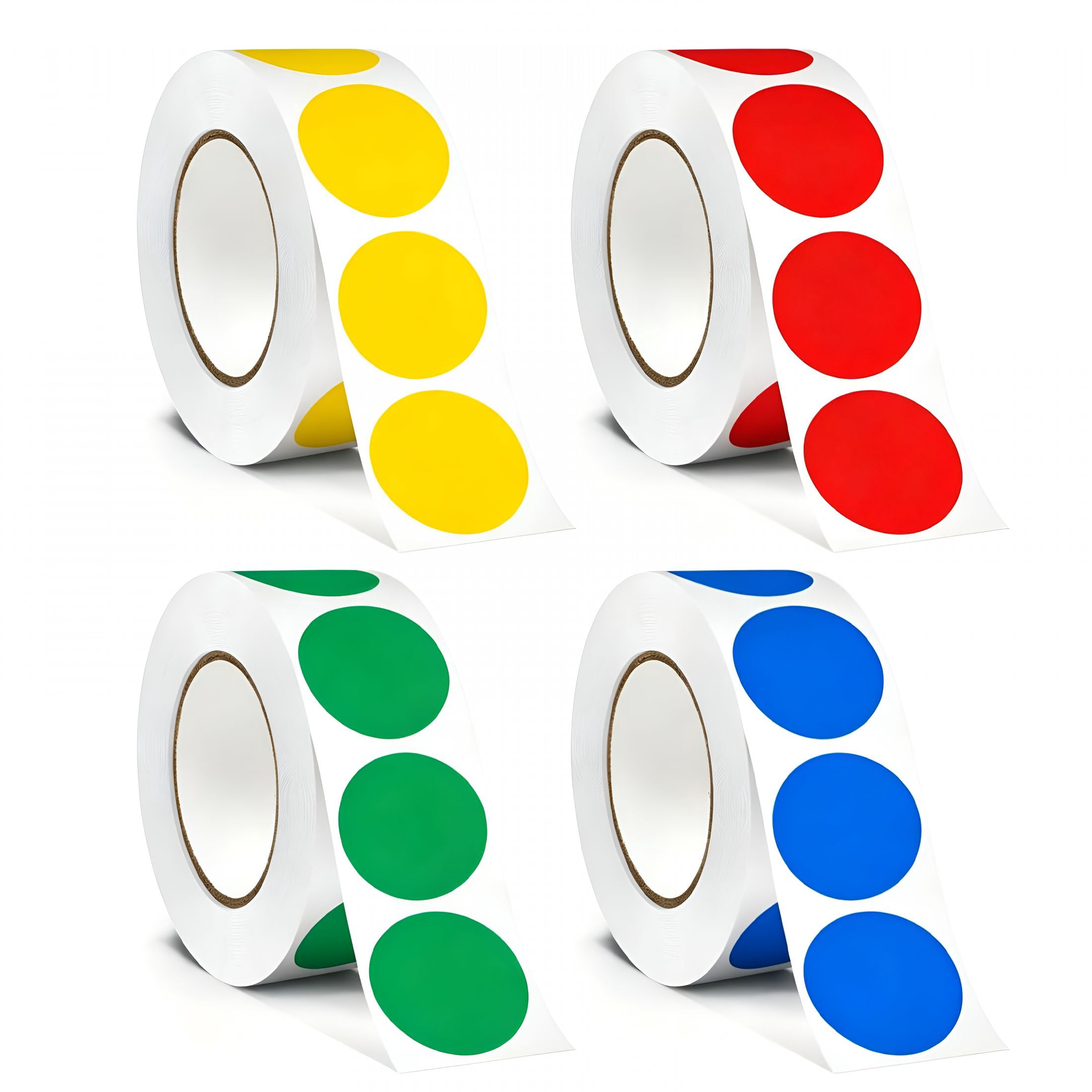 Round Sticker Dots 1 Inch 4 Rolls 2000Pcs Permanent Adhesive Color-Code ...