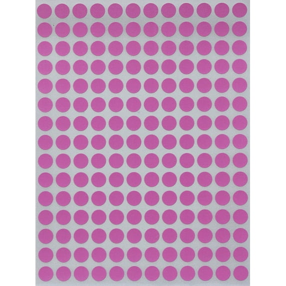 Round Stickers ¼” inch 8mm Color labels in Pink, 2700 Pack by Royal Green