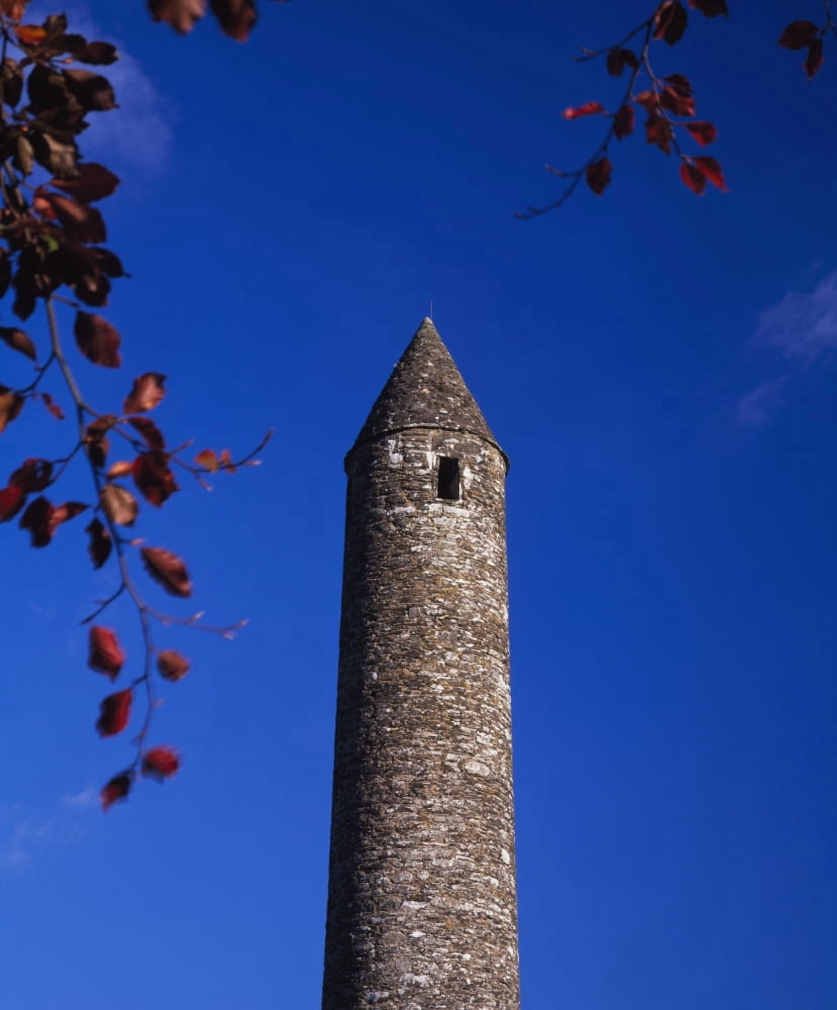 Round Stone Tower At Glendalough Canvas Art - Conor Caffrey Design Pics (14 x 17)