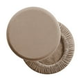 thumbnail image 1 of Round Stool Cover, Elastic Bar Stool Seat Cover, Washable Polyester Slipcover for Kitchen Dining Chair, 11.81 in, Khaki, 1 of 6