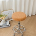 thumbnail image 1 of Round Stool Cover, Stretch Polyester Fabric, Chair Cover, Non-Slide Elastic Bands, for Dining Room Decor, Washable Seat Protector | Orange KTFgvq, 1 of 8