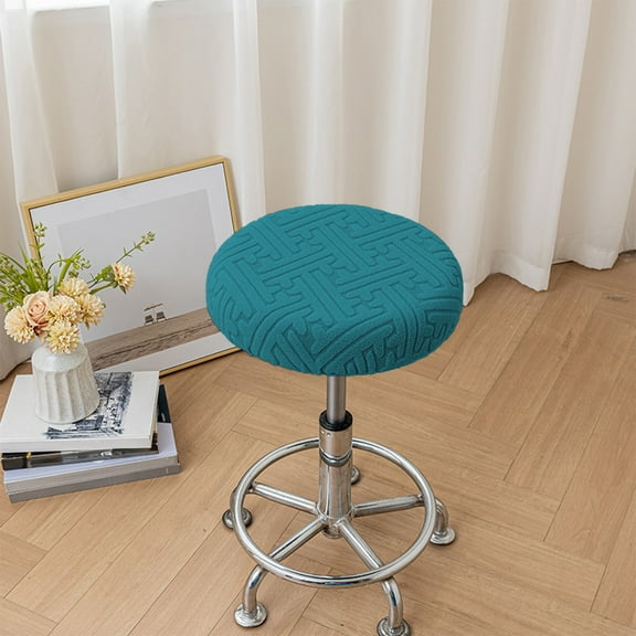 Round Stool Cover | Swivel Chair Protector | 30-36cm Stretch Polyester Seat Cover | Elastic Bottom for Bar & Salon Stools | White, Orange, Sky Blue, Gray, Blue
