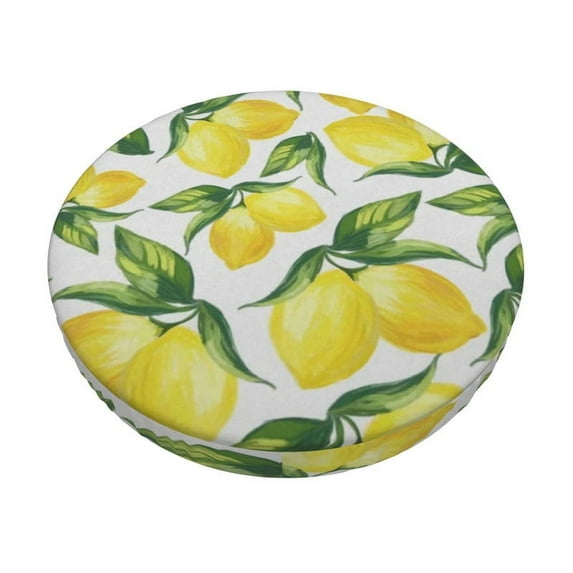Round Stool Covers,Lemon Bar Stool Slipcover Round, Soft Bar Stool Seat Cover Cushion 12 Inch ,24jl02aA18