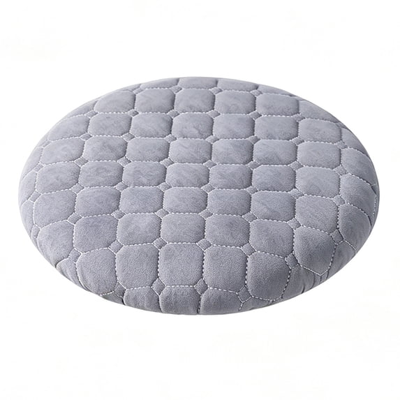 Round Stool Cushion Cover, Soft Seat Pad with Elastic Edge Fits Up to 16 Inch Stools, Thick Padded Removable Washable Cover for Kitchen, Bar, and Vanity Seating, Grey