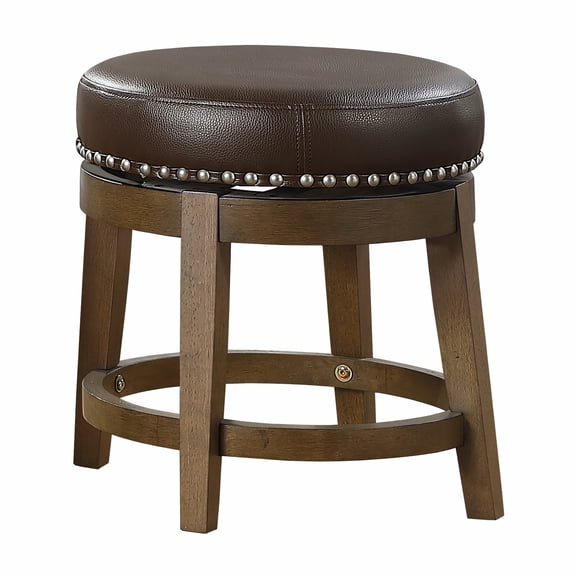 Round Stools with 360-degree Swivel and Nailhead Trim / Fit for Dining Room Use