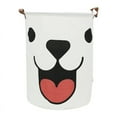 thumbnail image 1 of Round Storage Baskets, Large Waterproof Cotton Linen Collapsible Storage Basket, Clothes Laundry Hamper with Handles, Toy Storage Bin for Toy Collection ( Smiley dog ), 1 of 8