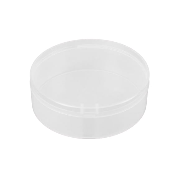 Round Storage Container, Clear Lid Plastic 3.5 inch x 1.2 inch Small Single Pack, for Desktop Office Home Craft Bead Jewelry Tiny Item Organizer