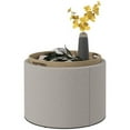 thumbnail image 1 of Round Storage Ottoman Coffee Table with Flip Top Tray, Gray, 1 of 9