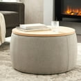 thumbnail image 1 of Round Storage Ottoman, Versatile 2-in-1 End Table and Footstool, Compact Coffee Table or Side Table with Ample Storage for Living Room, Office, Small Spaces, 1 of 4
