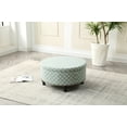 thumbnail image 1 of Round Storage Ottoman with Nailhead, Geometric, 1 of 3