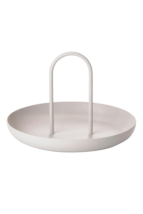Round Storage Tray Desk Storage Organizer Jewelry Organizer Small Items Storage Dishes Home Decor 20x13cm - White