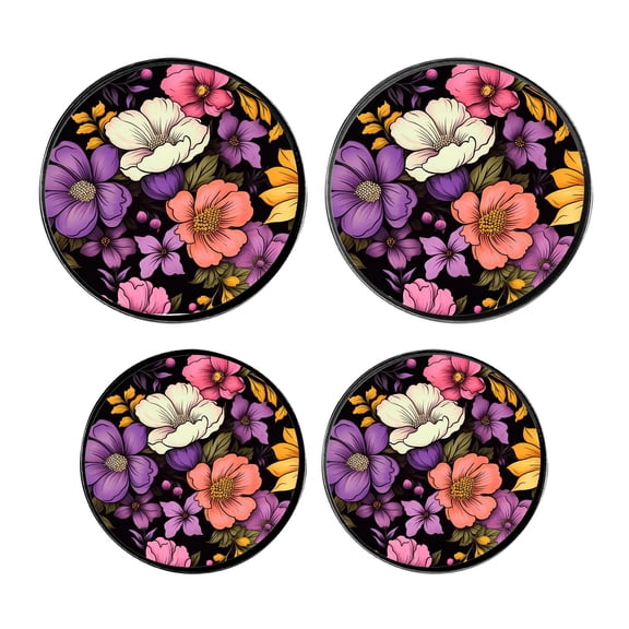 Round Stove Burner Covers 4 Pcs,Color Flowers Image Round Electric Stove Burner Covers 8Inch And 10Inch