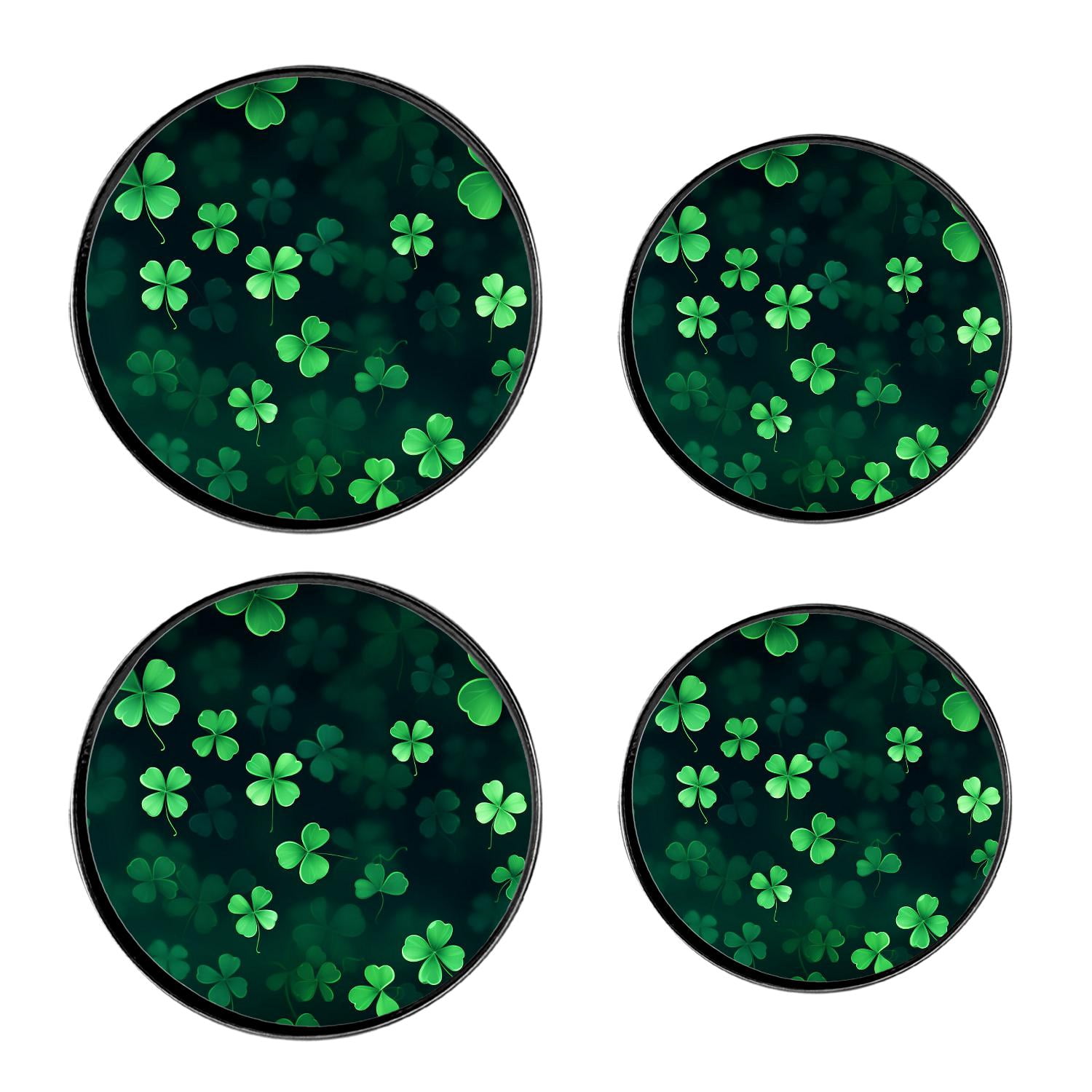 Round Stove Burner Covers 4 Pcs Decorative Gas Stove Burner Cover 8Inch And 10Inch for ,Happy St Patrick Day Lucky Four Leaf Clover Shamrock beautiful