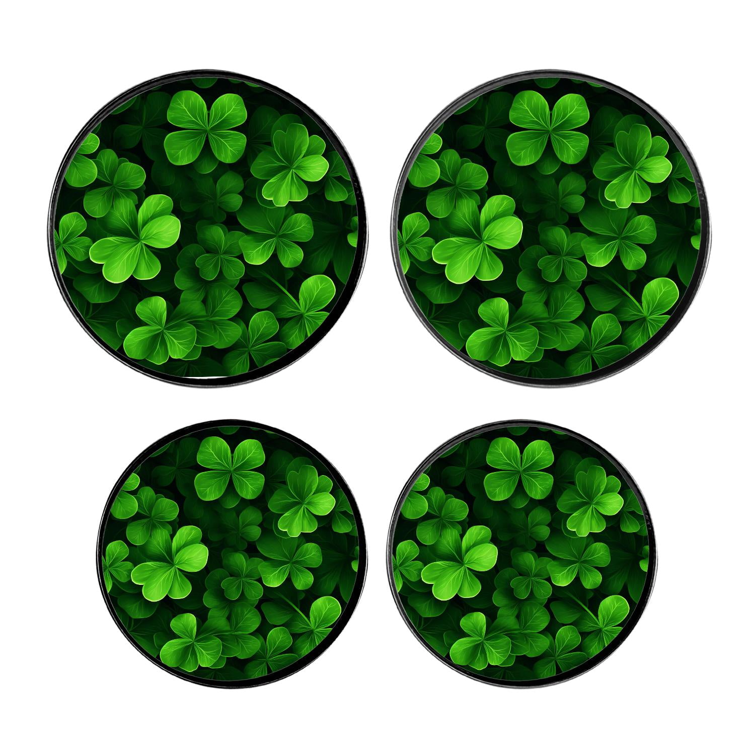 Round Stove Burner Covers 4 Pcs,Happy St Patrick Day Lucky Four Leaf Clover Shamrock Exquisite Round Electric Stove Burner Covers 8Inch And 10Inch