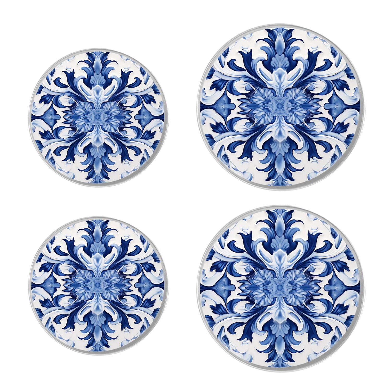Round Stove Burner Covers 4 Pcs Metal Electric Stove Burner Covers 8Inch And 10Inch ,Original Oil Painting creative pattern