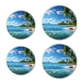 thumbnail image 1 of Round Stove Burner Covers 4 Pcs Metal Electric Stove Burner Covers 8Inch And 10Inch ,Palm Trees Beach Astronaut Hawaiian Tropical Seashore pattern, 1 of 6