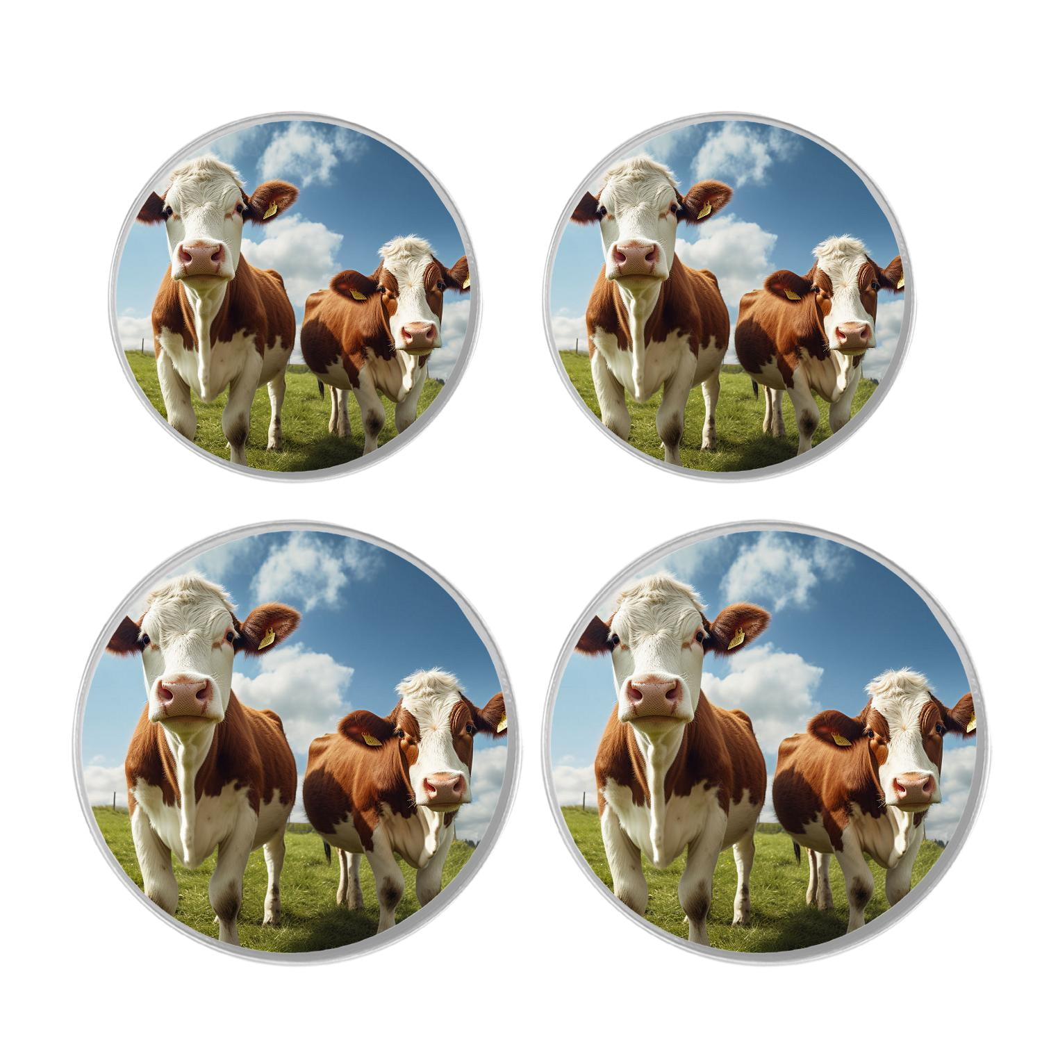 Round Stove Burner Covers 4 Pcs Round Gas Stove Burner Cover 8Inch And 10Inch for ,Cute Cow Animal art