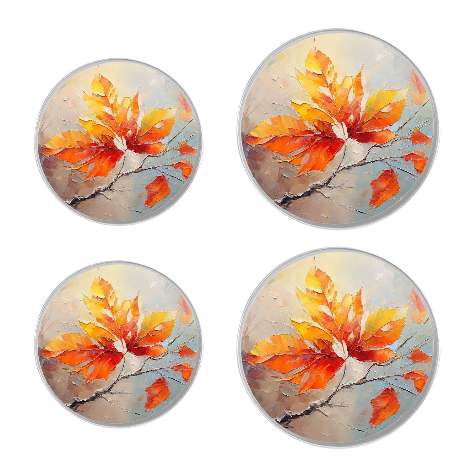 Round Stove Burner Covers 4 Pcs Round Gas Stove Burner Cover 8Inch And 10Inch for ,beautiful colorful autumn tree Pattern