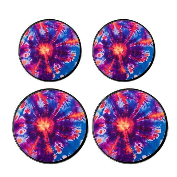 Round Stove Burner Covers 4 Pcs for Home Decor Cooktop Decorative ,Rainbow Tie Dye Circle Art, Metal Round Stove Burner Covers 8Inch And 10Inch