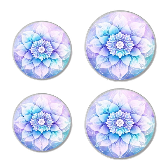 Round Stove Burner Covers 4 Pcs for Metal Gas Stove Burner Cover 8Inch And 10Inch ,Purple Mandala Flower Boho Floral Circle beautiful