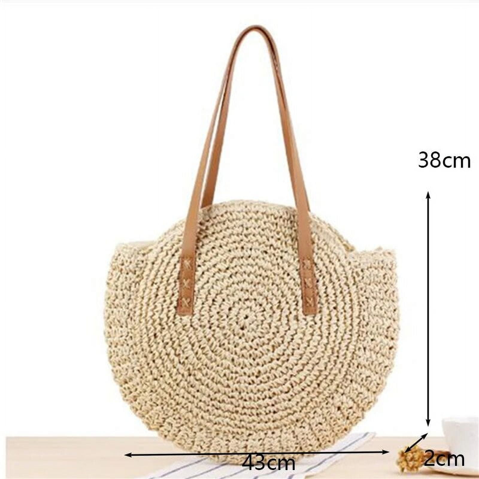 1950s/60s Round Woven Straw Beach Bag