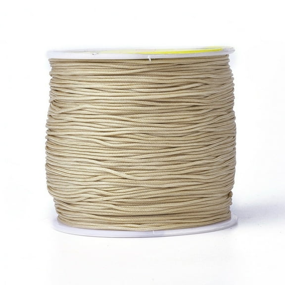 Round String Thread Polyester Fibre Cords Wheat 0.8mm 109.36 yards(100m)/roll
