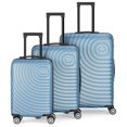 thumbnail image 1 of Round Striped Luggage Travel 3-Piece Set Blue, 1 of 1