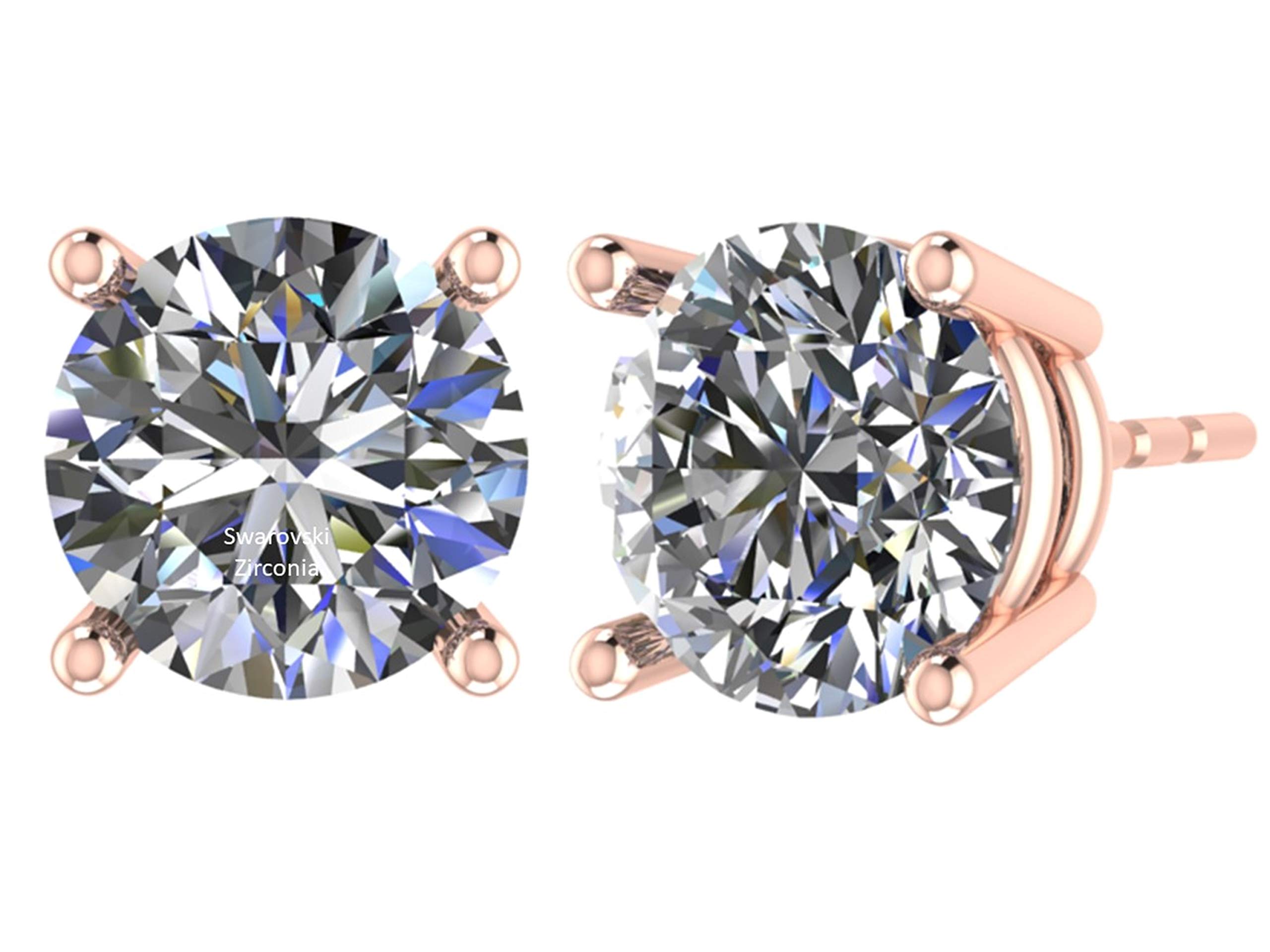 CZ Rose Gold Flashed Sterling Silver InsideOut 25mm Round Hoop