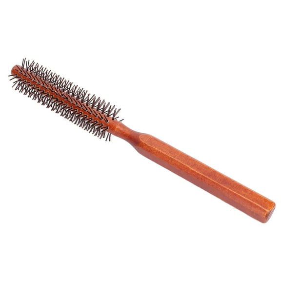 Round Styling Soft Smooth Hair Brush Curling Roller Hairbrush Small Wood Brush Unisex for Blow Drying Home Use