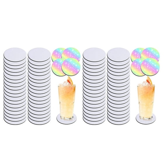 Round Sublimation Blank Coaster Sublimation Blank Coaster Sublimation Heat Transfer Coaster Hot Pressed Coaster 84Pcs