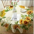 thumbnail image 1 of Round Sunflower Tablecloth 60x60inch Waterproof Floral Tablecloths, Rustic Flower Tablecloth Farmhouse Washable Polyester Table Cloth Wrinkle-Free Table Cover for Dining/Party/Wedding, 1 of 5