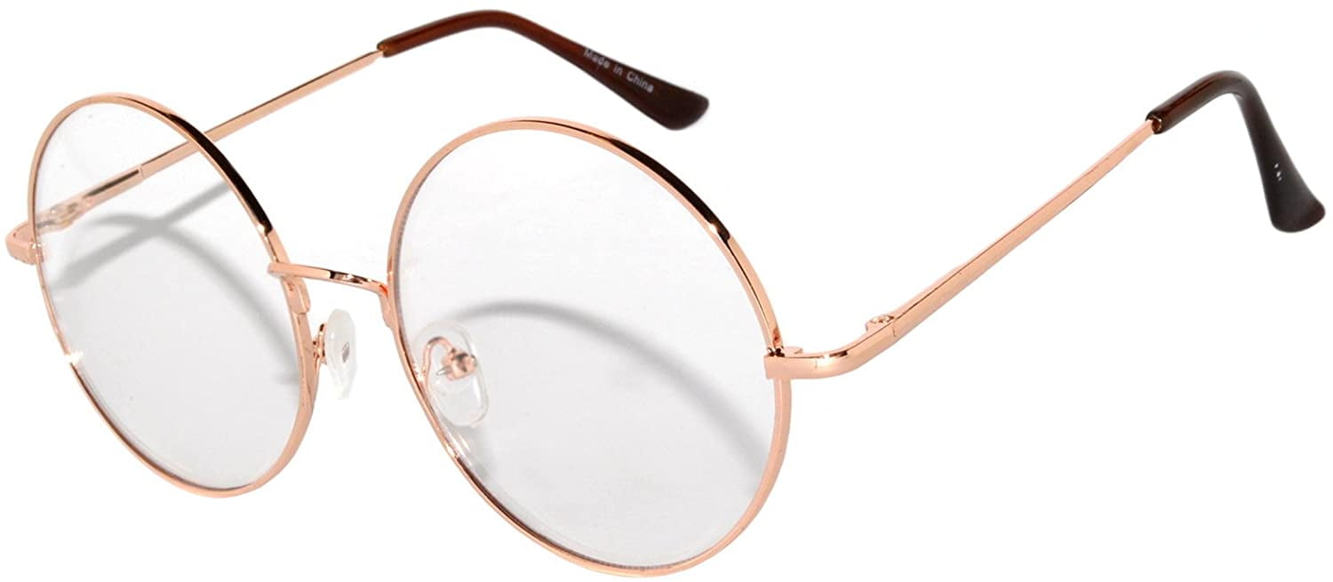 Round Sunglasses - (56mm) Gold Frame / Clear Lens - Walmart.com display picture 3