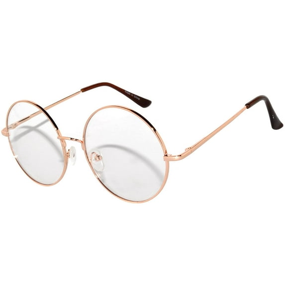 Round Sunglasses - (56mm) Gold Frame / Clear Lens