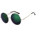thumbnail image 1 of Round Sunglasses - (56mm) Silver Frame / Bluegreen Mirror Lens, 1 of 4
