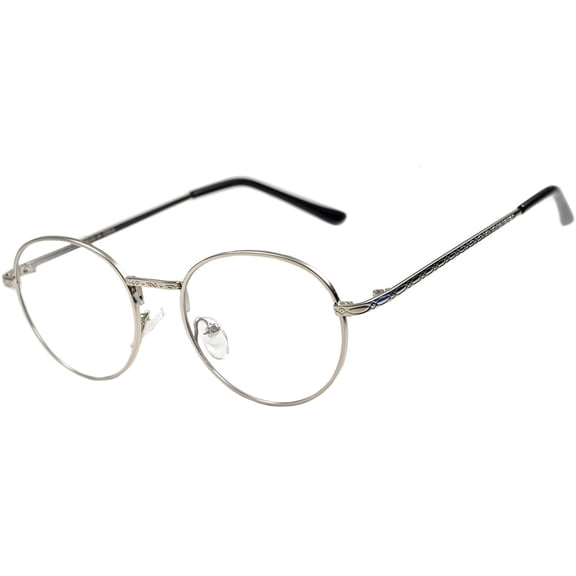 Round Sunglasses - (70) Silver Frame / Silver Clear Lens