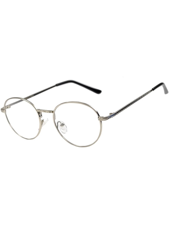 Round Sunglasses - (70) Silver Frame / Silver Clear Lens