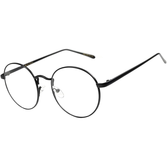 Round Sunglasses - (71) Black Frame / Clear Lens