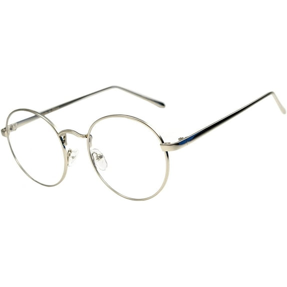 Round Sunglasses - (71) Silver Frame / Clear Lens