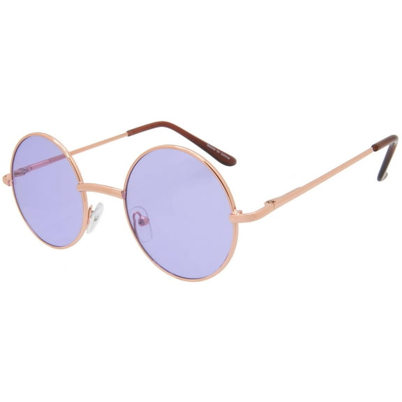 Round Sunglasses - Small (43mm) Gold Frame / Purple Lens