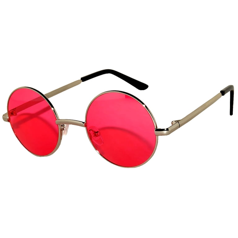 Round Sunglasses - Small (43mm) Gold Frame / Red Lens  display picture 1