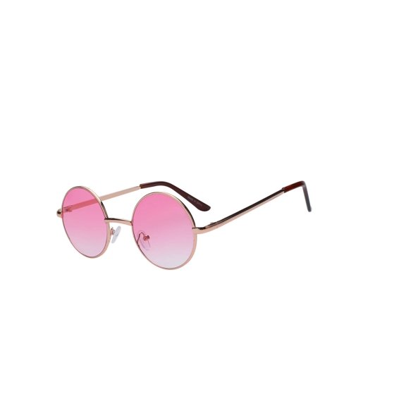 Round Sunglasses - Small (43mm) Gold Frame / Two-tone Pink Clear Lens