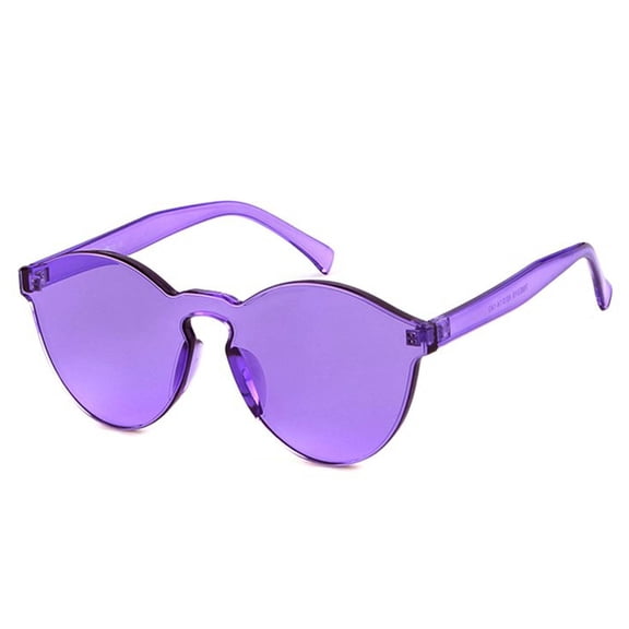 Round Sunglasses - Transparent Purple