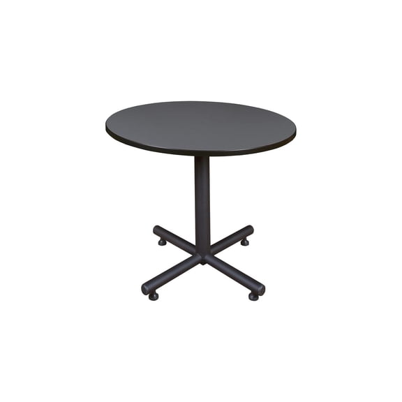 Round Table - Adjustable Conference Table - Portable Office Meeting Table - Grey Breakroom Table