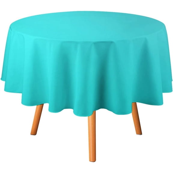 Round Table Cloth Elegant Aqua Ombre Tablecloths Washable Table Cover for Kitchen Dinning Party Tabletop Modern Decoration,70inch