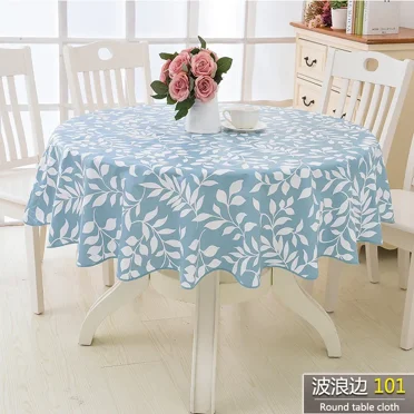 Round Table Cloth Environmental Protection Plush Plastic Tablecloth PVC Tablecloth Waterproof, Oil Proof and Washable (A,180*180cm)