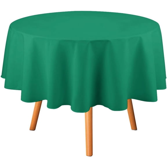 Round Table Cloth, Green Trend Color Tablecloth Washable Dinng Table Covers Decorative for Kitchen & Table Linens 60" x 60"