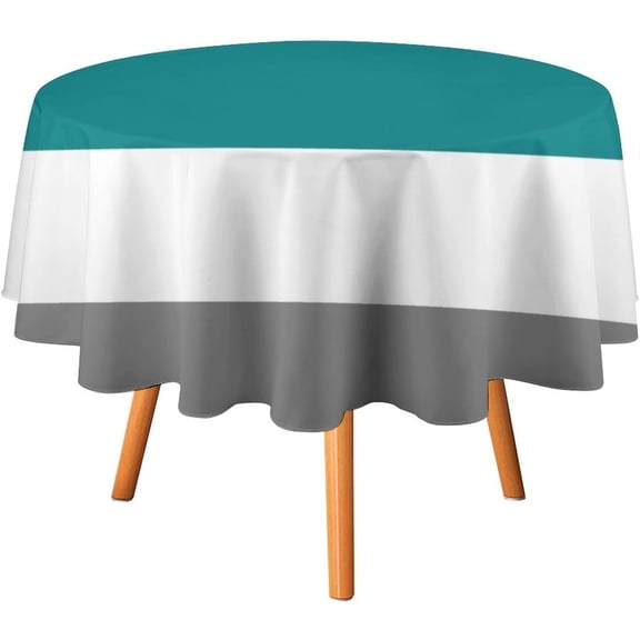 Round Table Cloth, Mint Green, Gray, Black, and White Tablecloth Washable Dinng Table Covers Decorative for Kitchen & Table Linens 60" x 60"