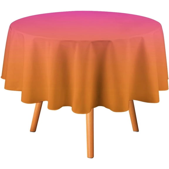 Round Table Cloth Modern Pink and Orange Gradient Tablecloths Washable Table Cover for Kitchen Dinning Party Tabletop Modern Decoration,60inch